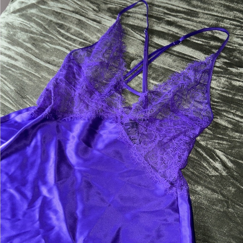 Purple lace slip